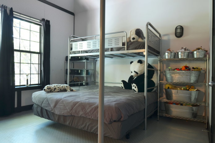interno della cameretta di un bambino in stile loft