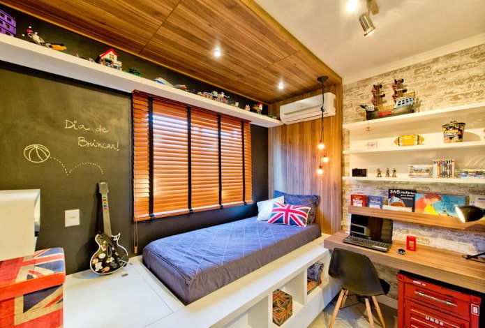 progettazione dell'illuminazione per l'interno di una cameretta per bambini in stile urbano