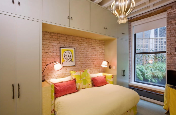 Interno della cameretta per adolescenti in stile loft