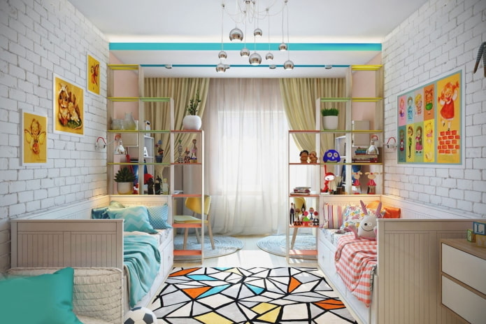 Schema di colori per una cameretta per bambini in stile industriale