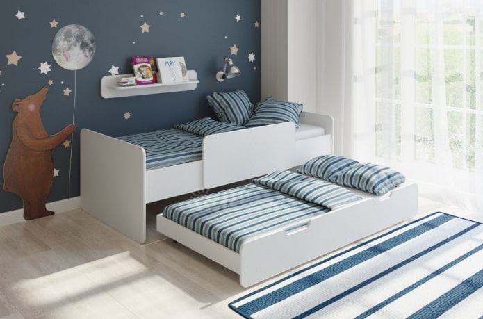 letto a castello estraibile nella cameretta dei bambini