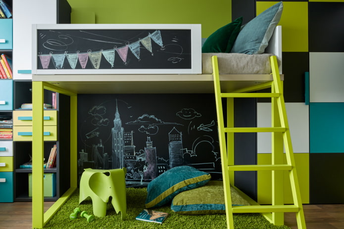 letto a castello estraibile nella cameretta dei bambini
