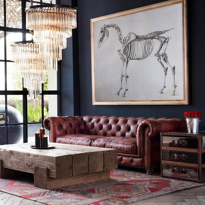 divano Chester in stile loft