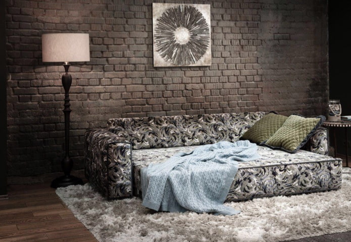 divano letto in stile loft