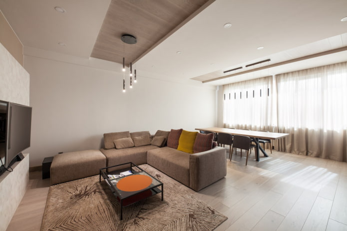 modello di divano con pouf in stile moderno