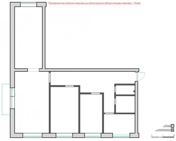 schema di un appartamento di 4 stanze