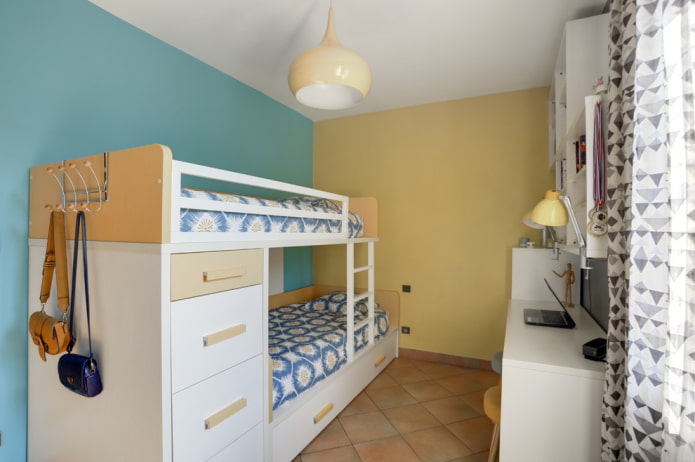 interno di una cameretta per due bambini