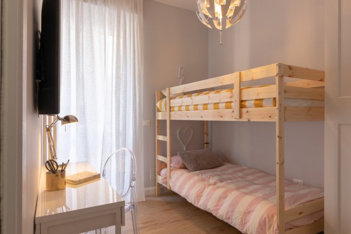camera da letto di 9 metri quadrati per due bambini