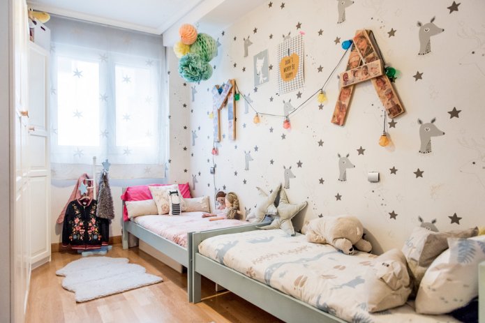 camera da letto di 9 metri quadrati per due bambini