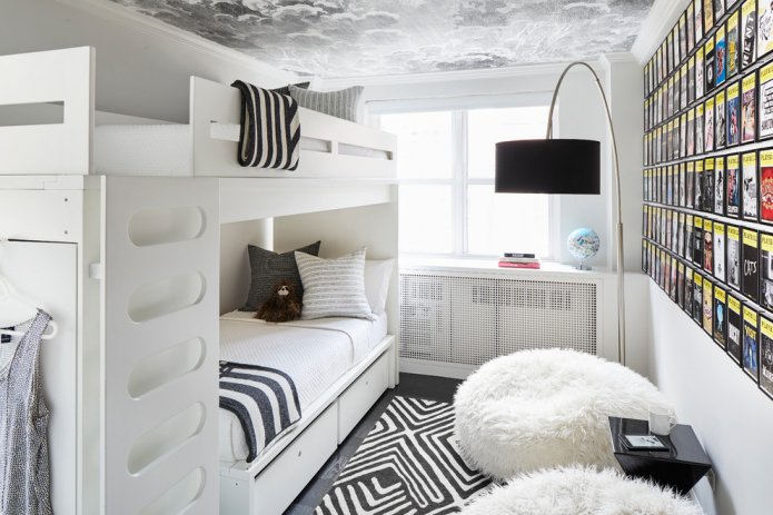 camera da letto di 9 metri quadrati per due bambini