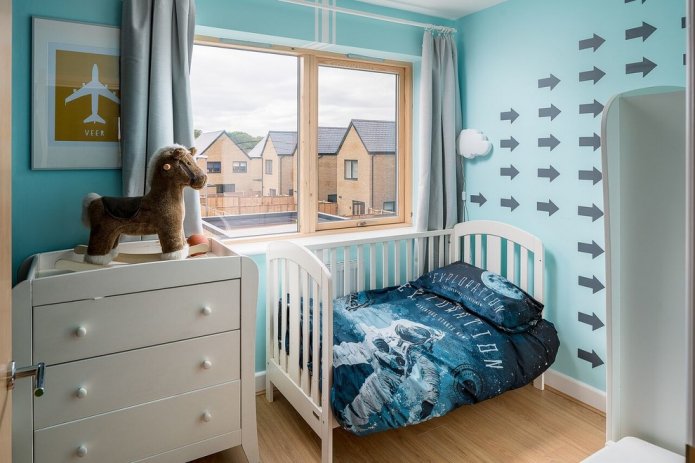 Design per la cameretta dei bambini con 9 quadrati