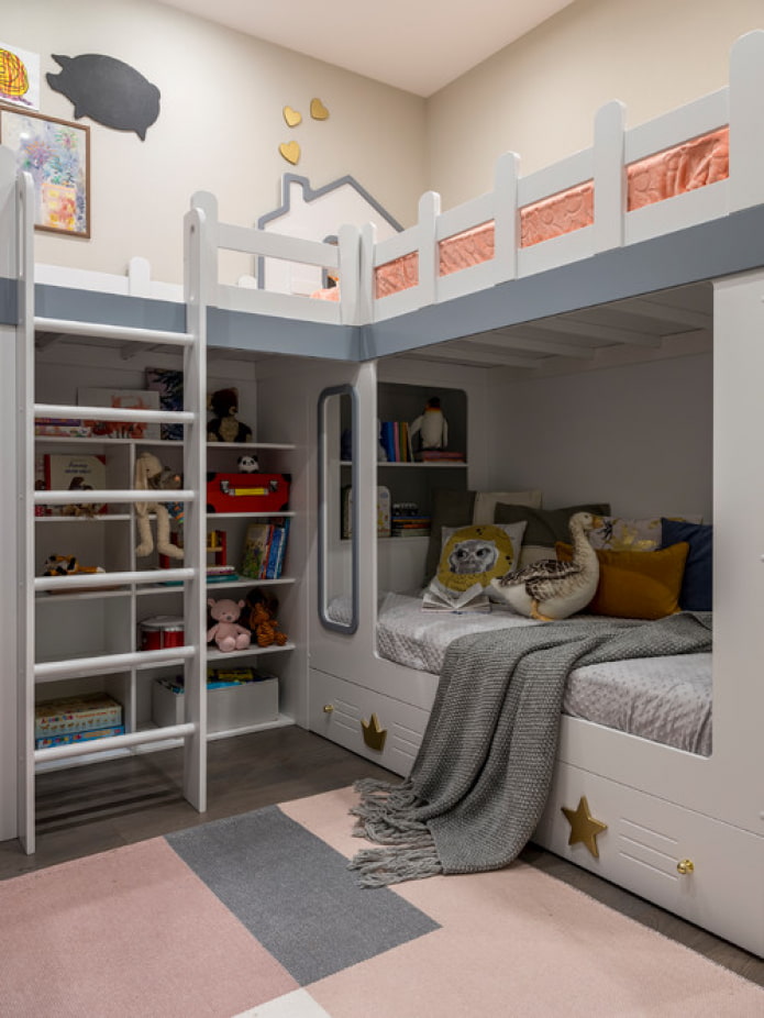 letto a castello nella cameretta dei bambini