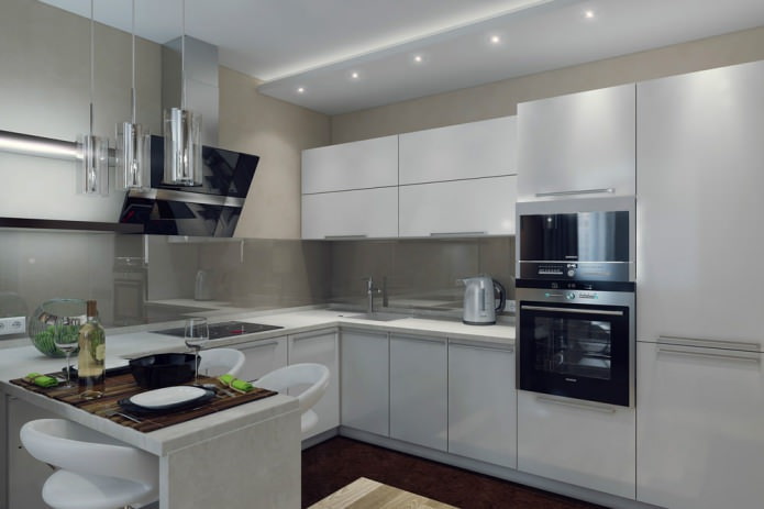 Interno di una cucina-soggiorno in stile moderno
