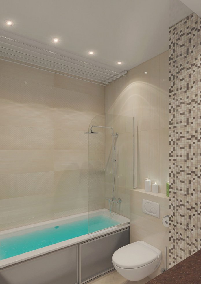bagno in un appartamento di due stanze di 50 mq.