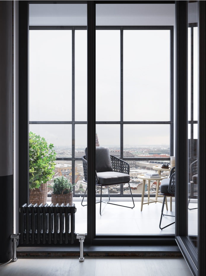 balcone con zona relax