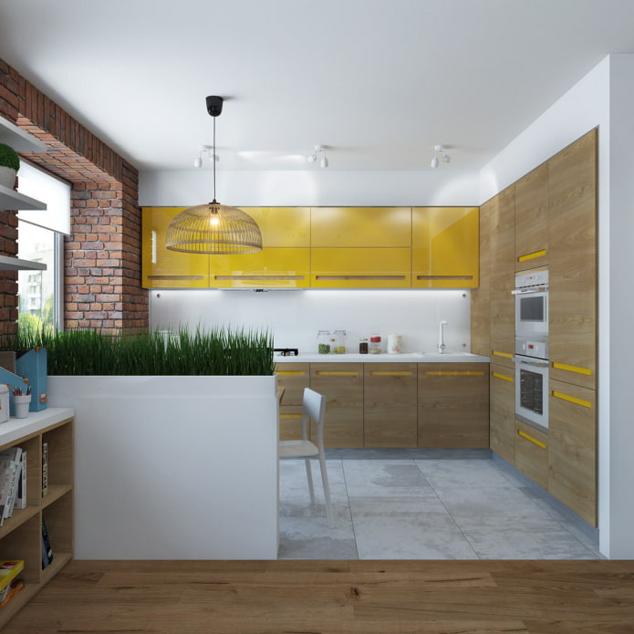 Progettazione della zona cucina in un appartamento di due stanze
