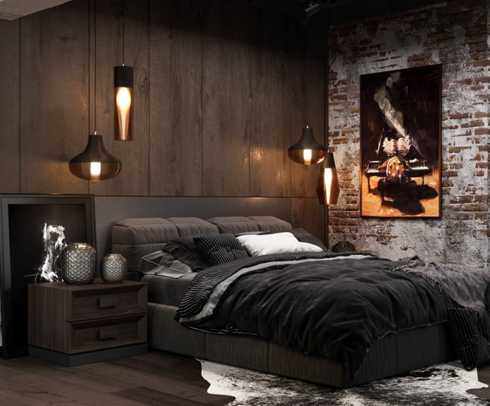 Camera da letto in stile loft