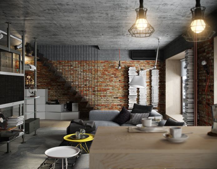 appartamento su due livelli in stile loft