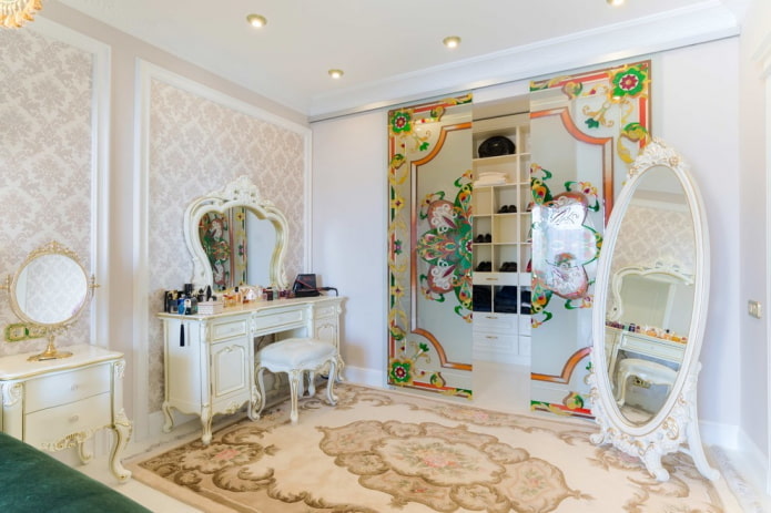design dell'armadio all'interno della stanza