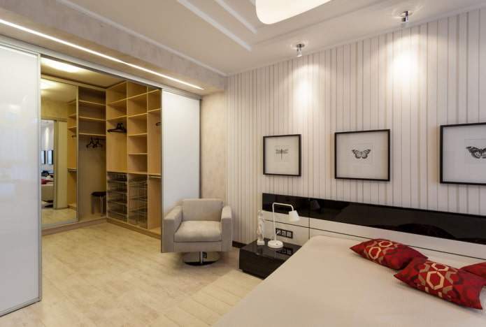 design dell'armadio all'interno della stanza
