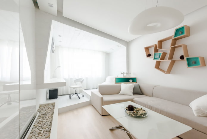interno di una sala di 16 metri quadrati in stile minimalismo