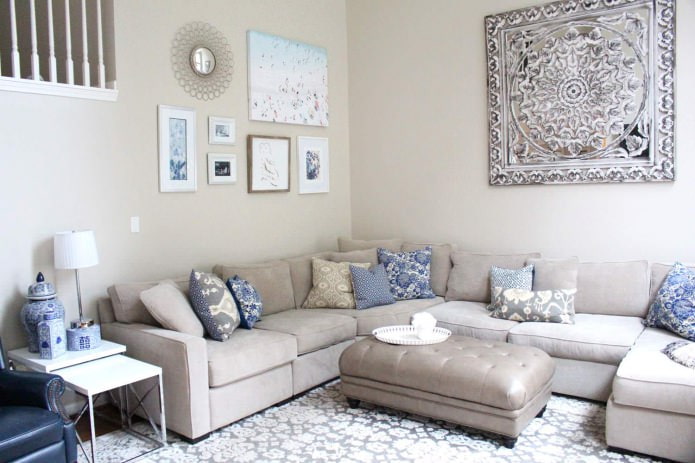 Divano blu-beige