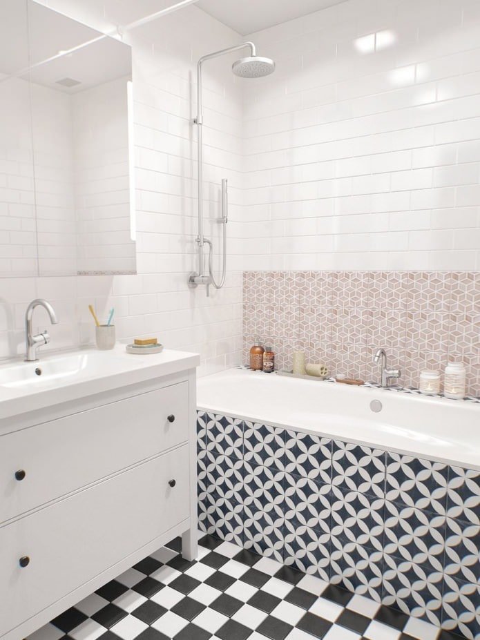 bagno nel progetto di un appartamento di 100 mq.
