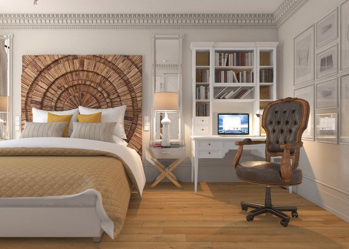 camera da letto con posto di lavoro