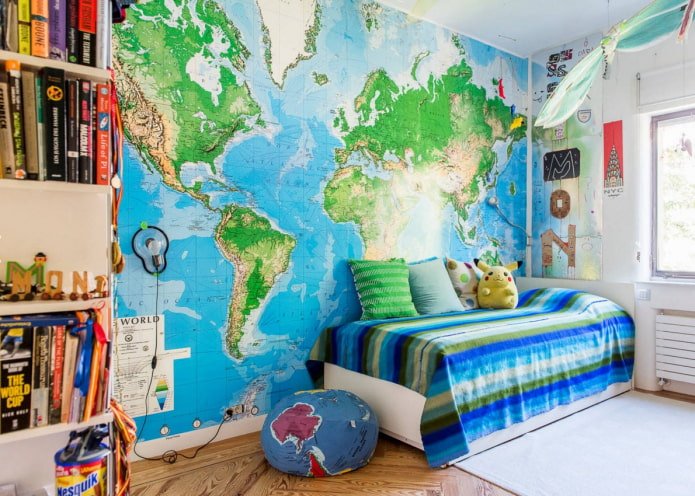 carta da parati fotografica con mappa del mondo
