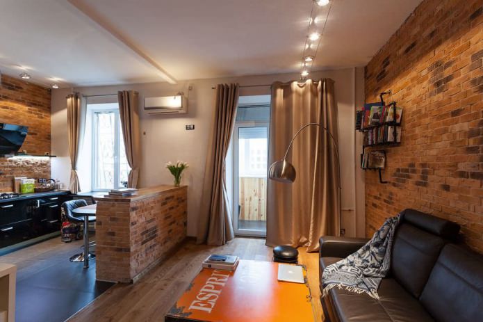 Finitura in mattoni all'interno dell'appartamento