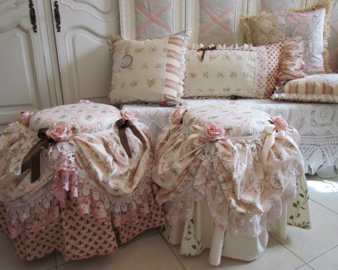 pouf in stile shabby chic