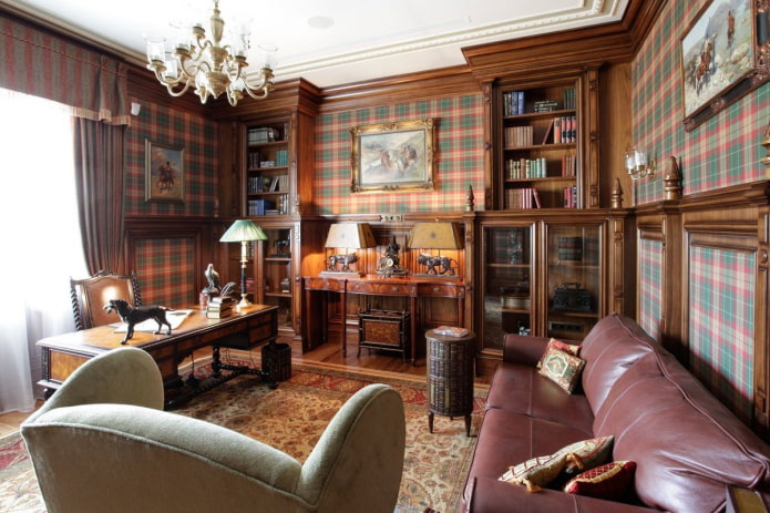 interno di uno studio in stile inglese