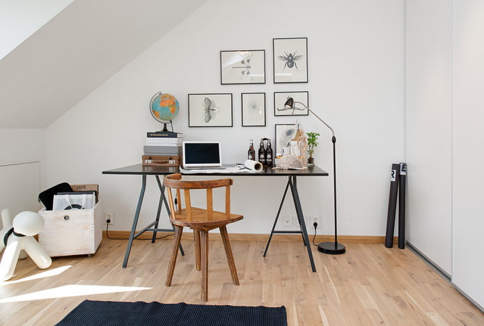 interno di studio in stile scandinavo