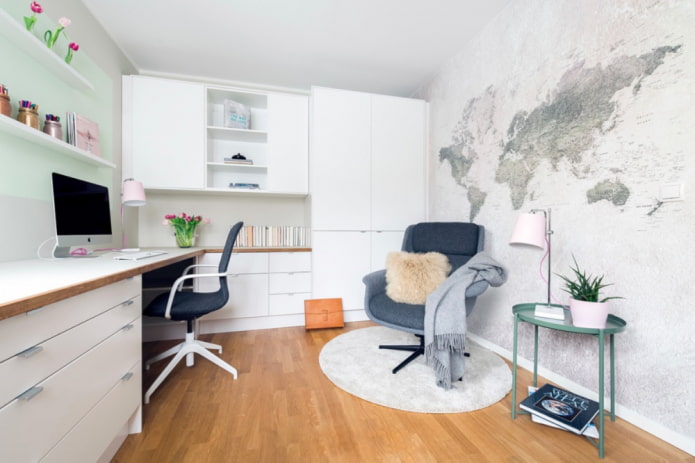 interno di studio in stile scandinavo