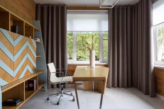 tende all'interno dello studio