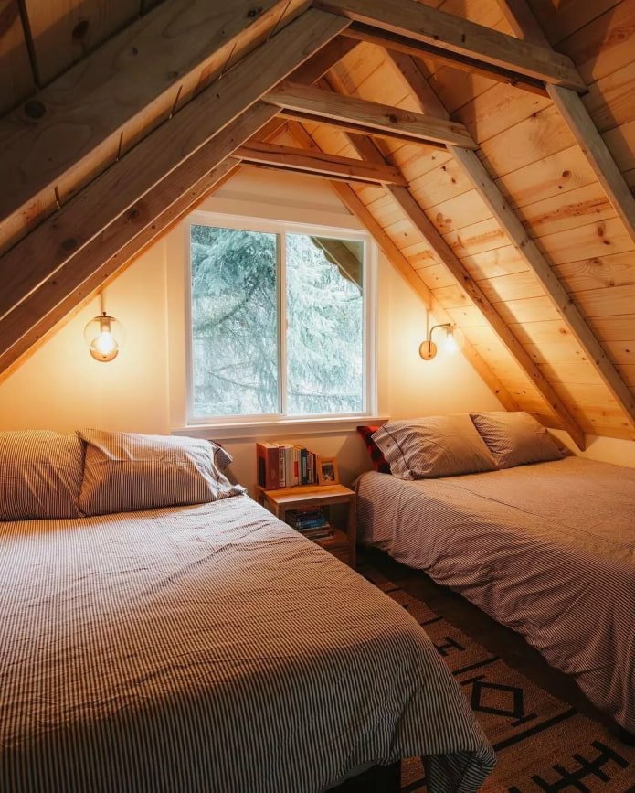 camera da letto per due in mansarda