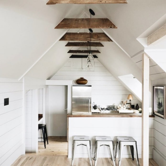 cucina in soffitta