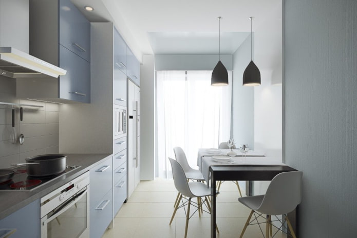 cucina di 10 mq in stile minimalista