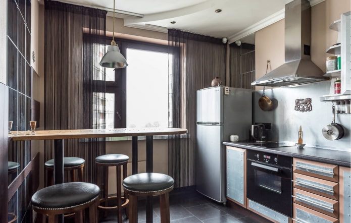 cucina con bancone bar
