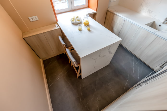 cucina luminosa 3 x 3 metri in stile minimalista