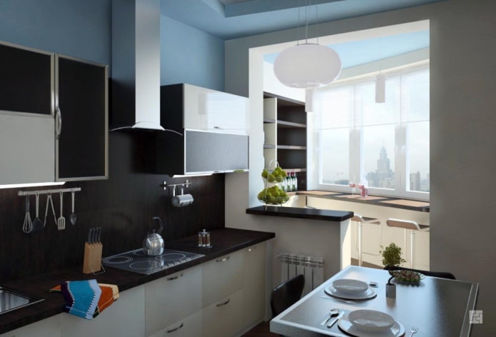 progettazione degli interni di una cucina di 5 mq