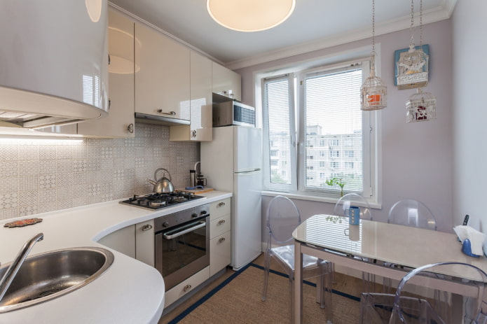 set da cucina con una superficie di 6 metri quadrati