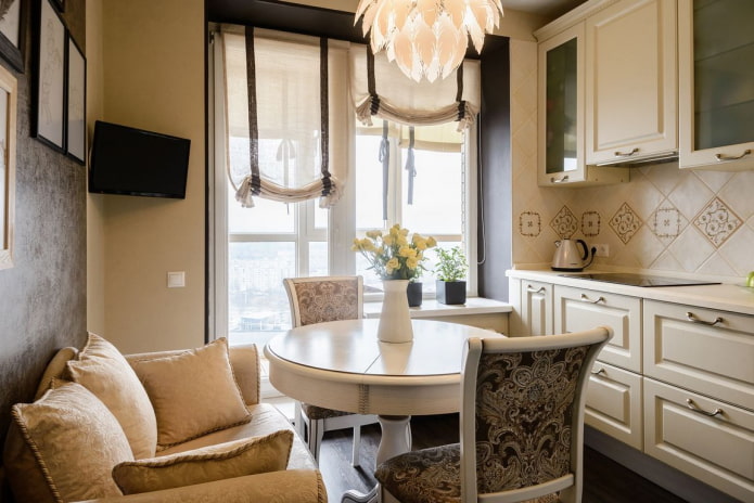 zona cucina di 8 mq in stile classico