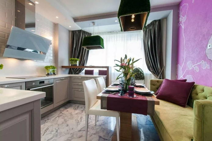 cucina con balcone