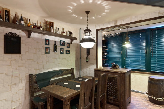 illuminazione di una cucina combinata con una loggia