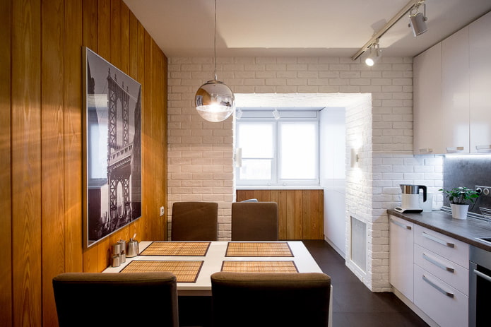 progetto dell'apertura all'interno della cucina combinata con la loggia