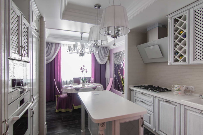 progetto di una piccola cucina combinata con una loggia