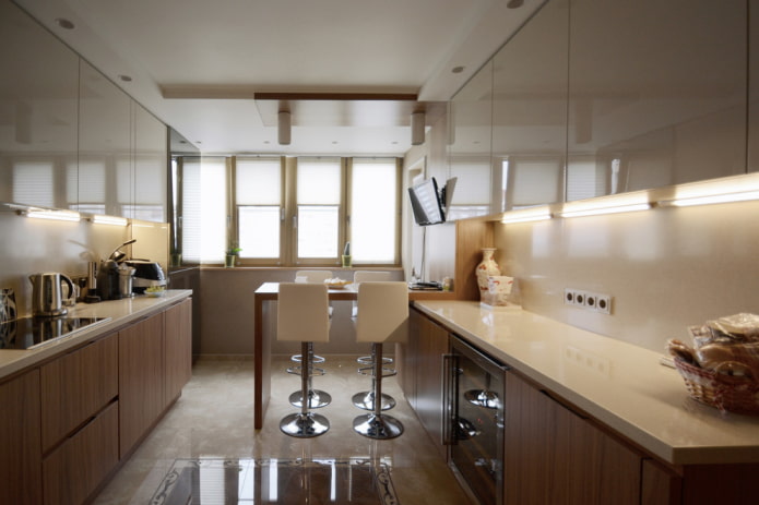 progettazione di una cucina con loggia