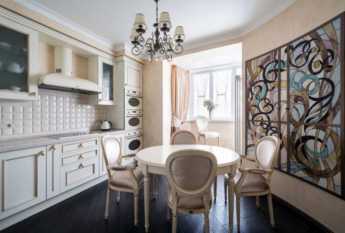 progetto di una cucina combinata con loggia