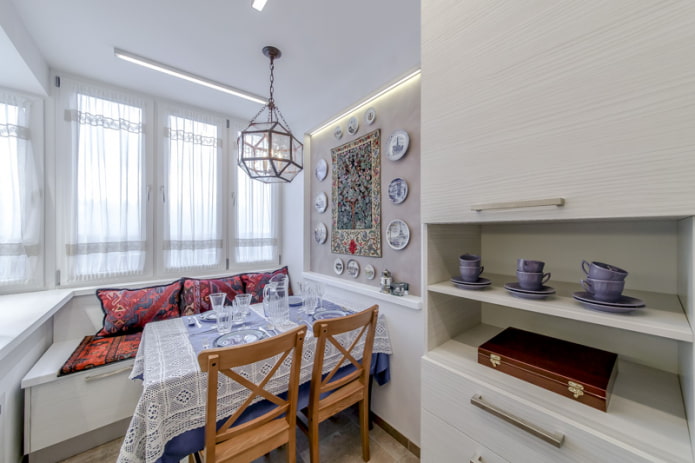 zona relax sul balcone in cucina